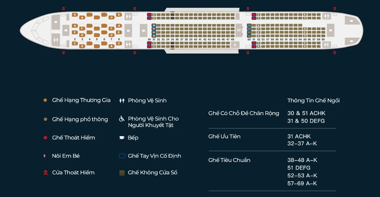 Sơ đồ ghế A330neo