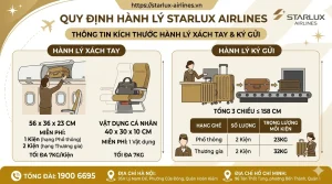 Kích thước hành lý Starlux Airlines