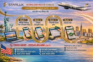 Vé máy bay STARLUX Airlines Phú Quốc đi Mỹ