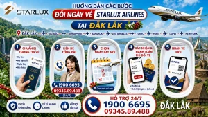 Đổi ngày vé STARLUX Airlines tại Đắk Lắk