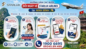 Đổi ngày vé STARLUX Airlines tại Ninh Bình