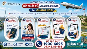 Đổi ngày vé STARLUX Airlines tại Quảng Ngãi