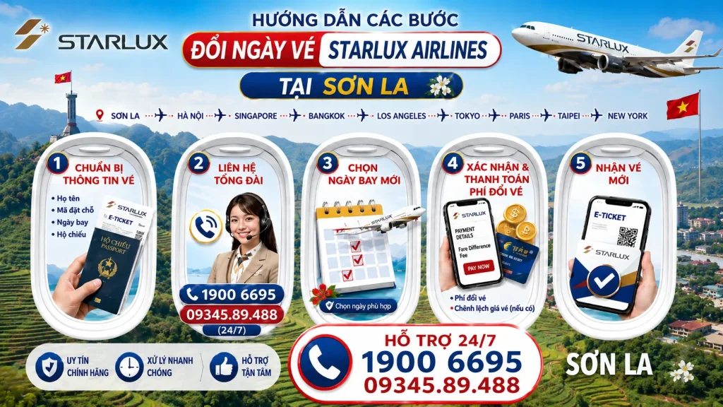 Đổi ngày vé STARLUX Airlines tại Sơn La